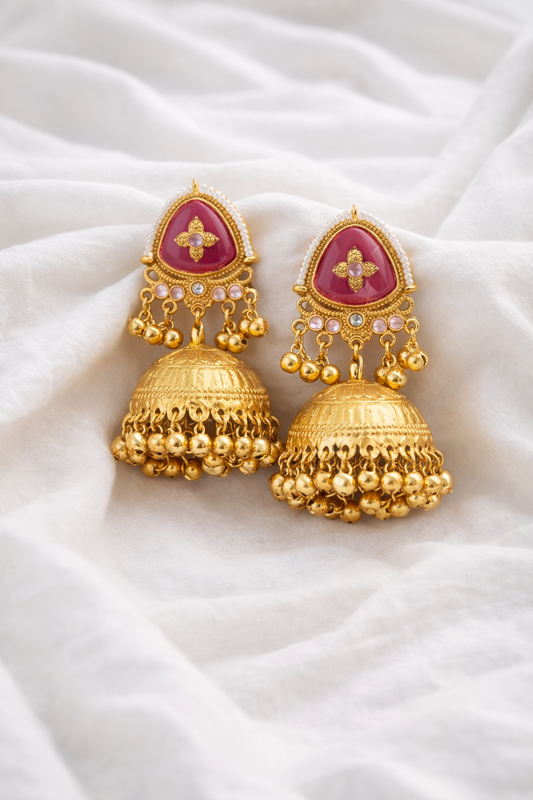 The Gulabi Empress Jhumkas