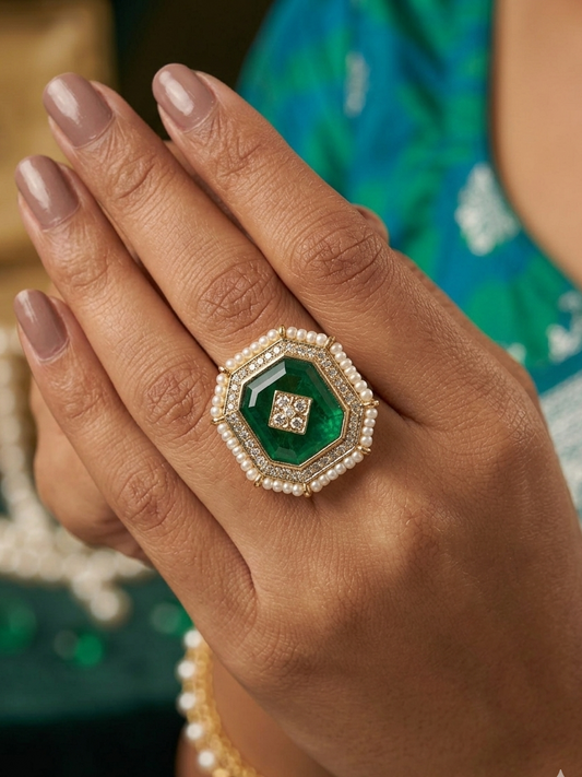 The Royal Emerald Octagon Ring