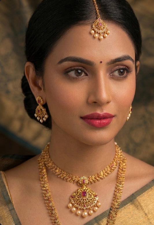 Traditional Gold-Plated Bridal Jewelry Set