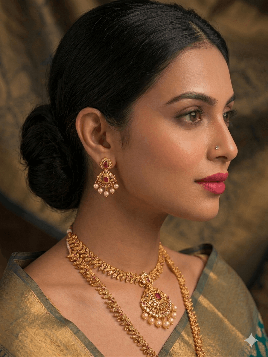 Traditional Gold-Plated Bridal Jewelry Set