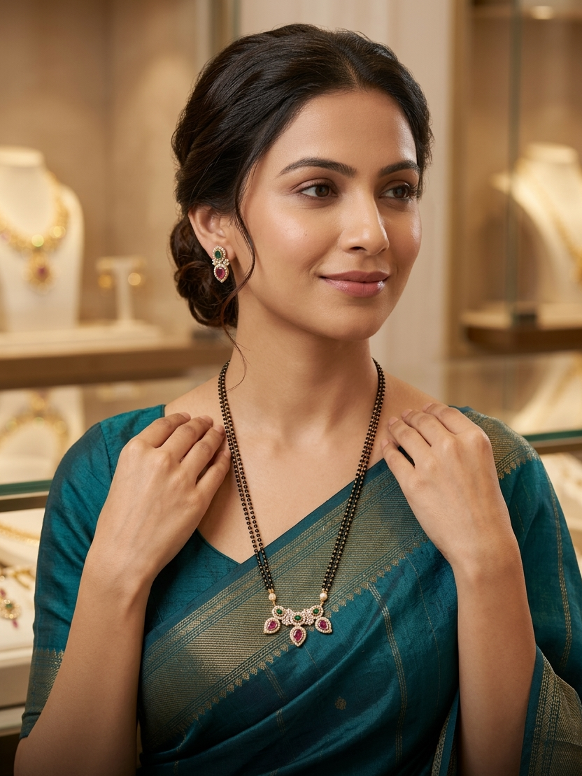 Elitare Emerald Raga Mangalsutra