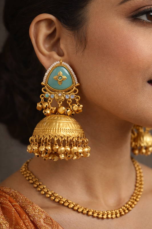 The Mint Green Heritage Jhumka