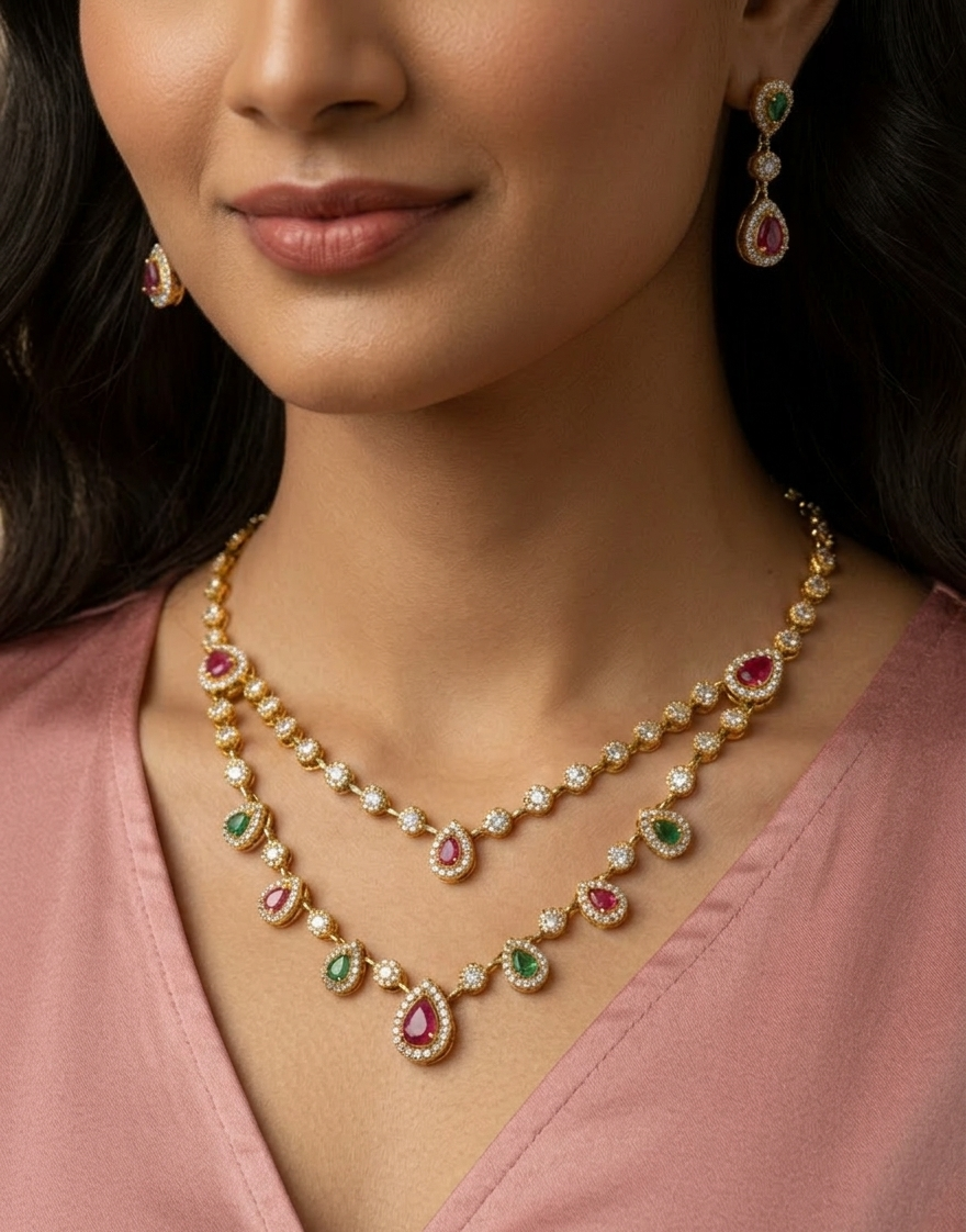 Rani Varnika Layered Necklace Set
