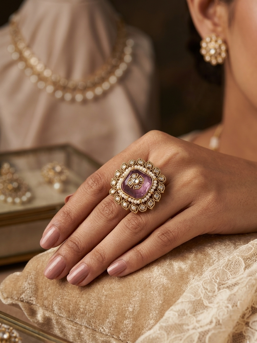 The Lavender  Heritage Statement Ring