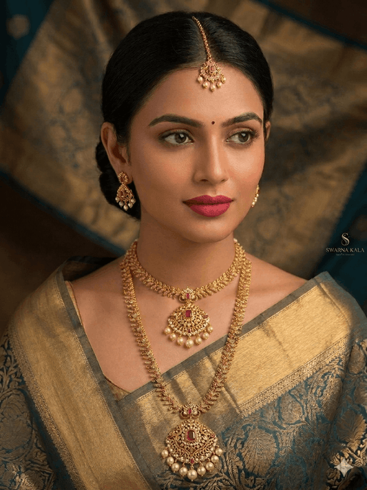 Traditional Gold-Plated Bridal Jewelry Set