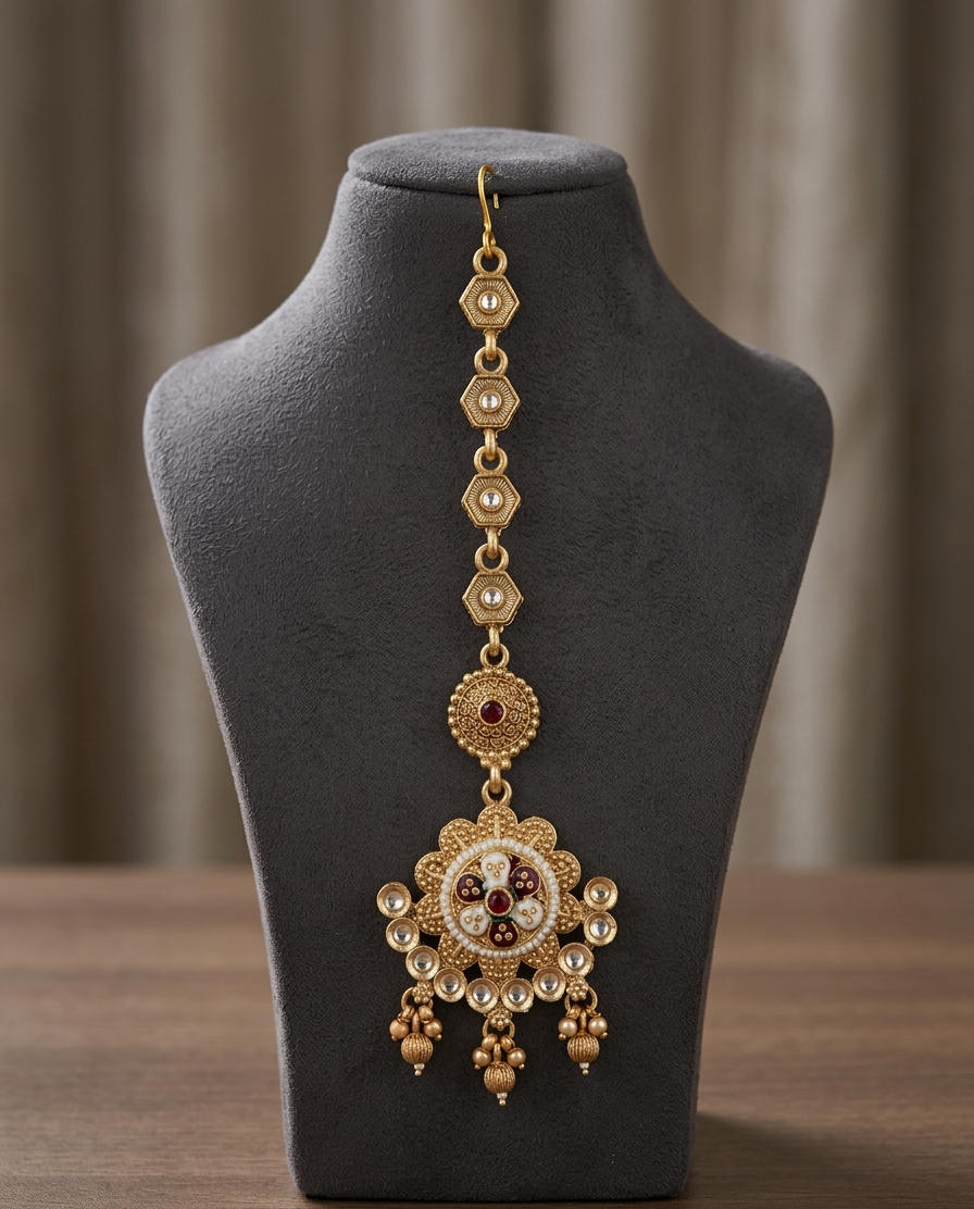 The Chandrika Meenakari Maang Tikka