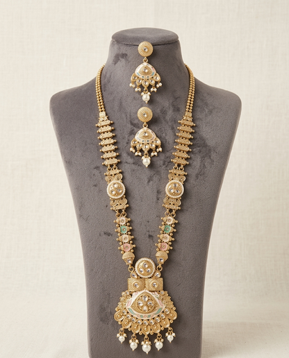 Royal Queen’s Necklace in Pastel Colour, Rajwada Collection
