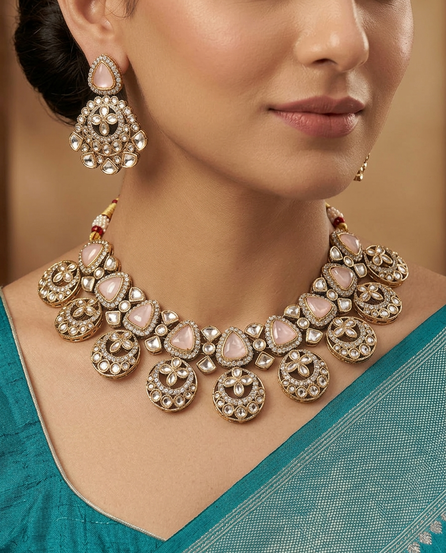 Elitare Blush Chandrika Necklace Set