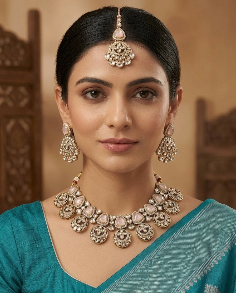Elitare Blush Chandrika Necklace Set
