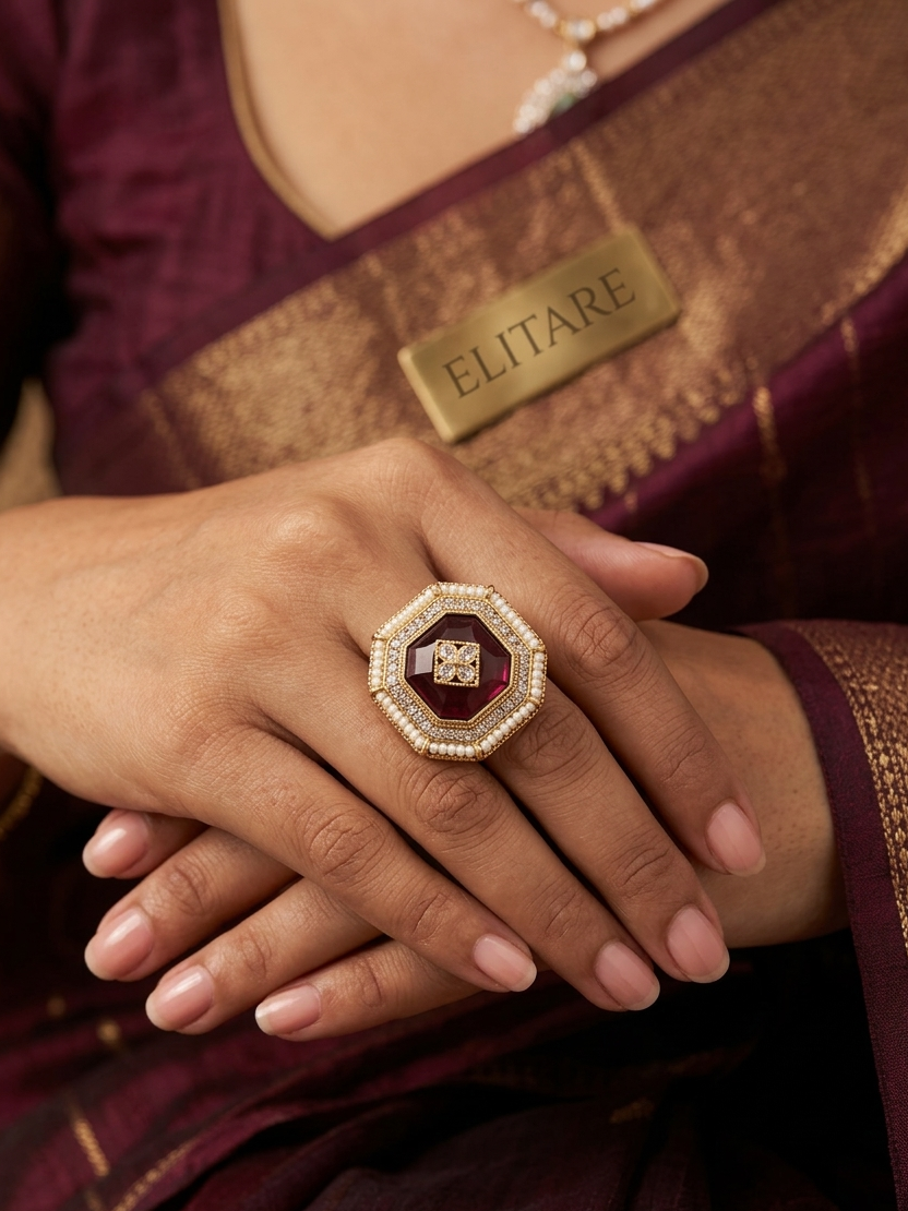 The Imperial Octagon Cocktail Ring