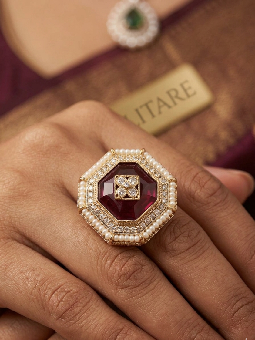 The Imperial Octagon Cocktail Ring
