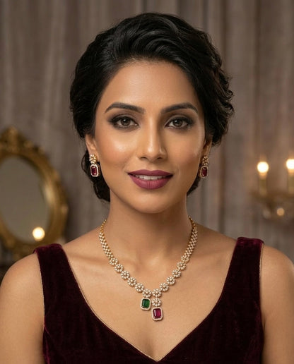 Elitare Twin Bloom Necklace Set