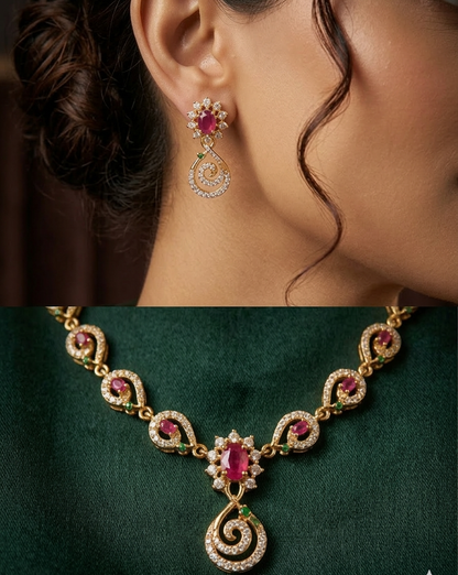 Ruby Swirl Elegance Set