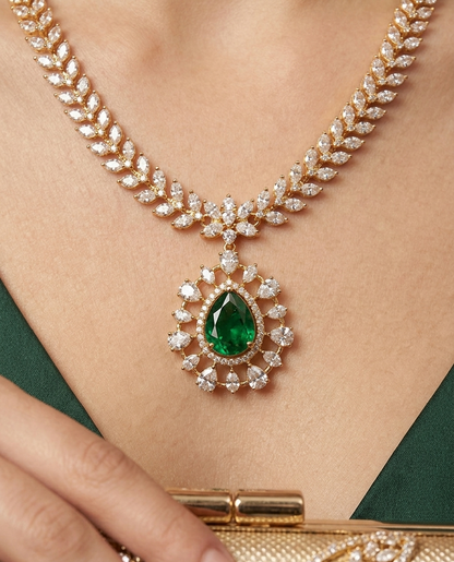 Emerald Noor Statement Necklace Set